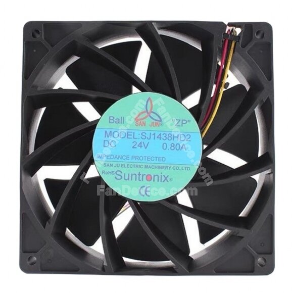 SAN JUN SJ1438HD2 DC 24V 0.80A 14038 Axial Ball Bearing Cooling Fan