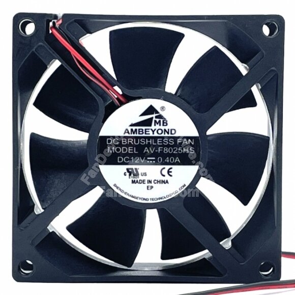 AMBEYOND AV-F8025HS DC 12V 0.40A Brushless Axial Cooling Fan