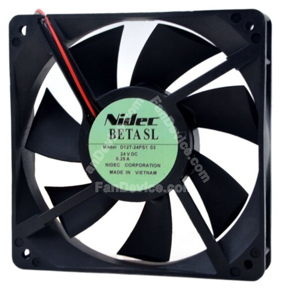 Nidec D12T-24PS1 03 DC 24V 0.25A 2 Wires Axial Cooling Fan