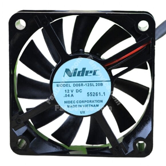 Nidec D06R-12SL 20B DC 12V 0.04A 6015 2 Wires Axial Cooling Fan
