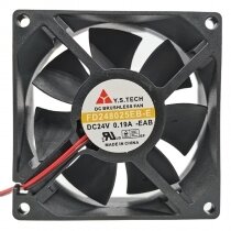 Y.S.TECH FD248025EB-E DC 24V 0.19A 2 Wires Brushless Axial Cooling Fan
