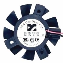 ARX FS1240-A1042A DC 12V 0.13A 2 Wires Cooling Fan