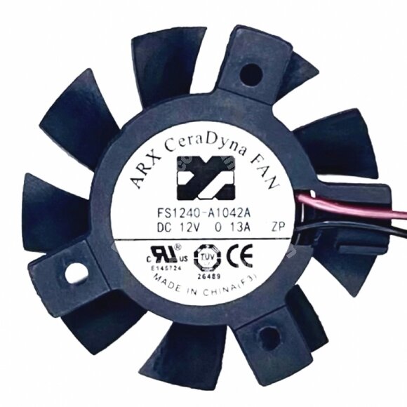 ARX FS1240-A1042A DC 12V 0.13A 2 Wires Cooling Fan