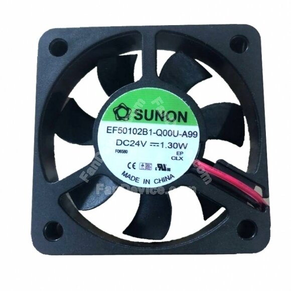 Sunon EF50102B1-Q00U-A99 DC 24V 1.30W 2 Wires Axial Cooling Fan