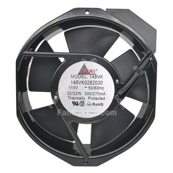ETRI 148VK0282030 AC 115V 300 / 270mA 32 / 32W 17238 Thermally Protected Axial Cooling Fan