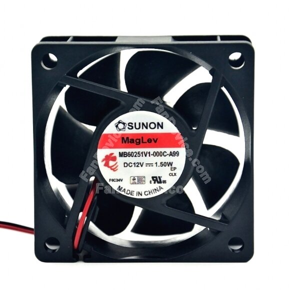 Sunon MB60251V1-000C-A99 DC 12V 1.50W 2 Wires / 3 Wires / 4 Wires Axial Cooling Fan