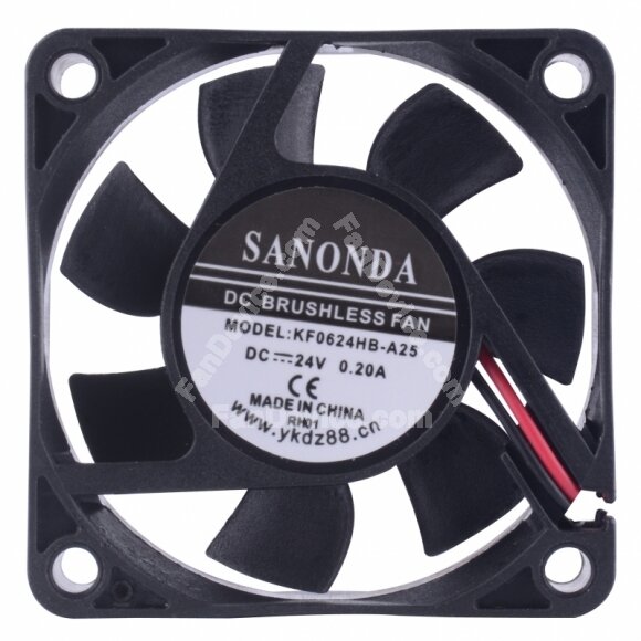 SANONDA KF0624HB-A25 DC 24V 0.20A 2 Wires Brushless Axial Cooling Fan