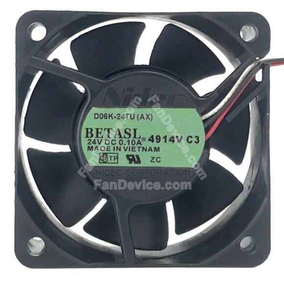 Nidec D06K-24TU(AX) DC 24V 0.10A 3 Wires Axial Cooling Fan