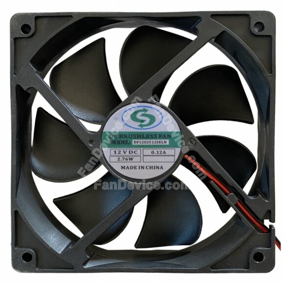 CC DF1202512SELN DC 12V 0.12A 2 Wires Brushless Axial Cooling Fan