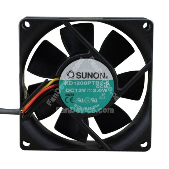 SUNON KD1208PTB2-6 DC 12V 2.0W 2 Wires / 3 Wires Axial Cooling Fan