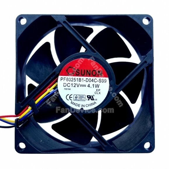 Sunon PF80251B1-D04C-S99 DC 12V 4.1W 4 Wires Axial Cooling Fan