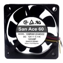 Sanyo Denki San Ace 60 109R0612H4D22 DC 12V 0.11A 2 Wires / 3 Wires Axial Cooling Fan