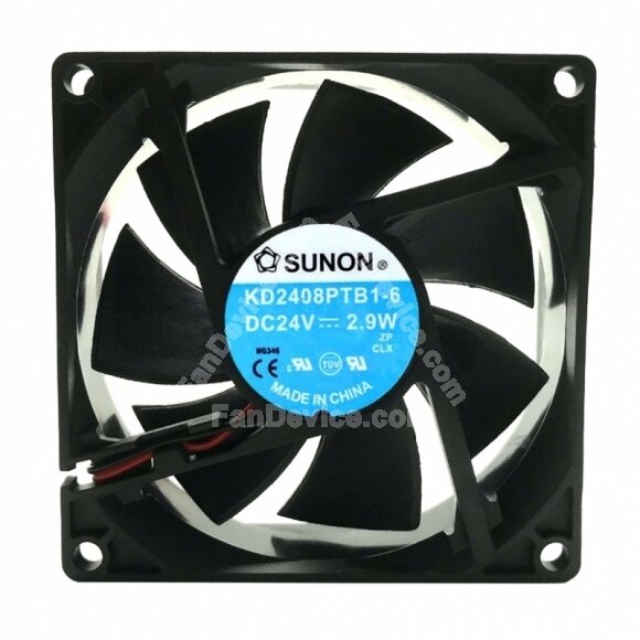 SUNON KD2408PTB1-6 DC 24V 2.9W 2 Wires Axial Cooling Fan