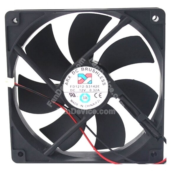 ARX FD1212-S3142E DC 12V 0.32A 2 Wires Axial Cooling Fan