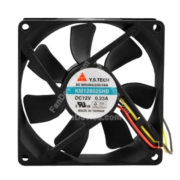 Y.S.TECH KM128025HB DC 12V 0.23A 2 Wires / 3 Wires Axial Cooling Fan