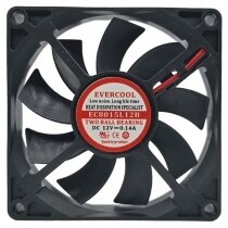 EVERCOOL EC8015L12B DC 12V 0.14A 2 Wires Two Ball Bearing Axial Fan
