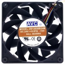 AVC 2B12038B24M DC 24V 0.87A 2 / 3 / 4 Wires Ball Bearing Axial Fan
