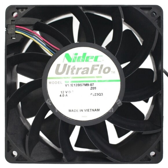 Nidec UltraFlo V12E12BS7M9-07Z09 DC 12V 4.0A 4 Wires 12038 PWM Axial Fan