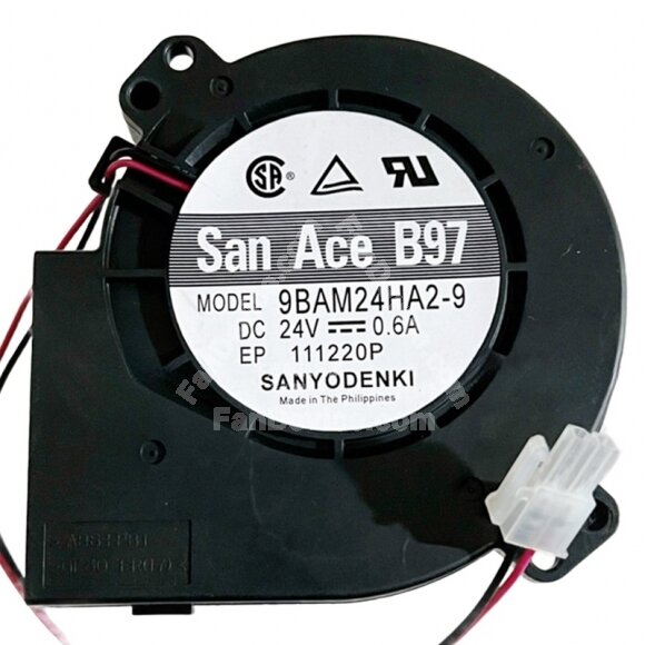 Sanyo Denki 9BAM24HA2-9 DC 24V 0.6A 2 Wires 9733 Blower Cooling Fan