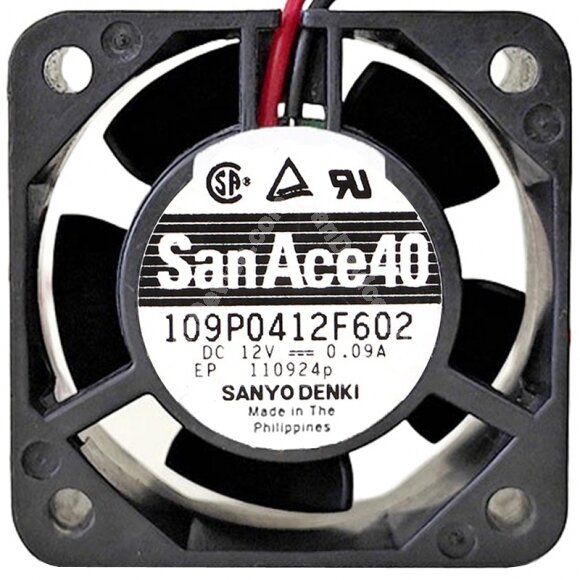 Sanyo 109P0412F602 12V 0.09A 2 / 3 Wires Cooling Fan