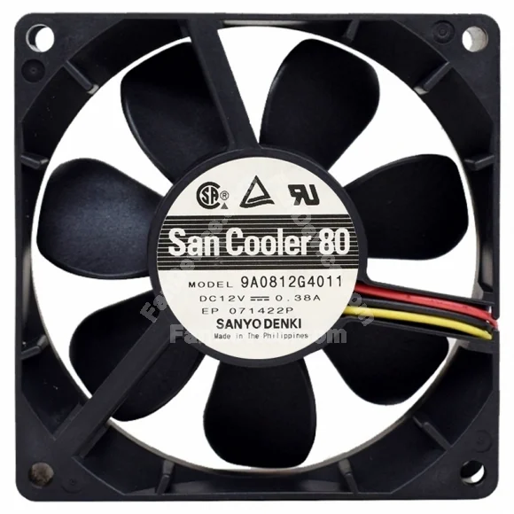 Sanyo 9A0812G4011 12V 0.38A 2 / 3 Wires Cooling Fan