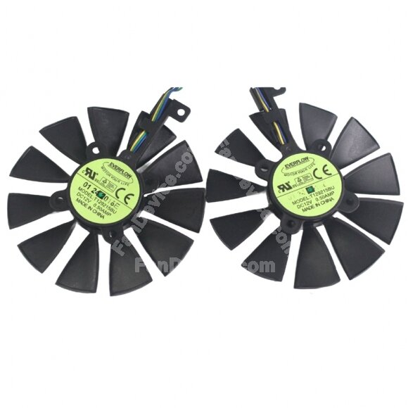 EVERFLOW T129215BU 12V 0.50AMP Axial Cooling Fan