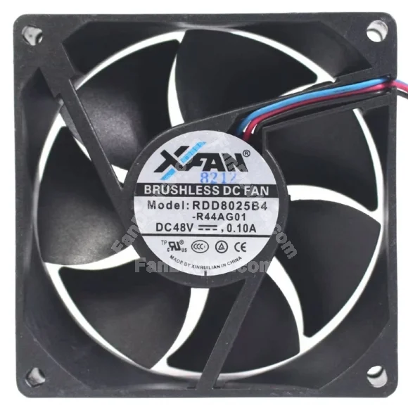 XFAN RDD8025B4 48V 0.10A 3 Wires Brushless Cooling Fan