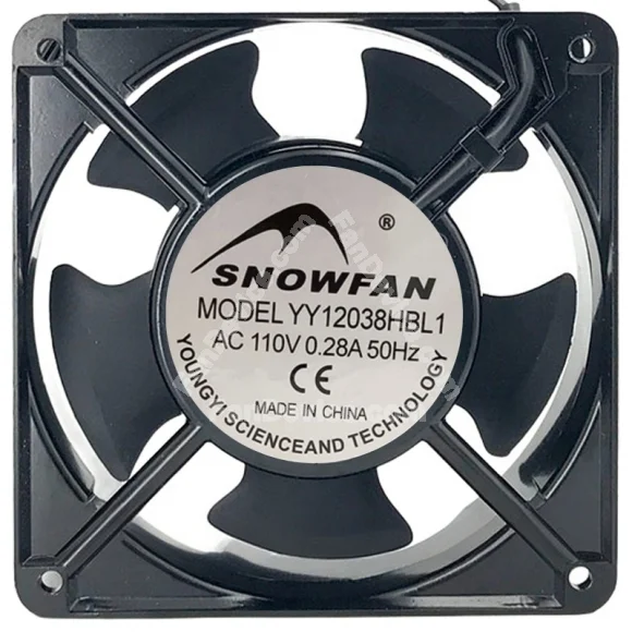 SNOWFAN YY12038HBL1 110V 0.28A 2 Wires Axial Cooling Fan