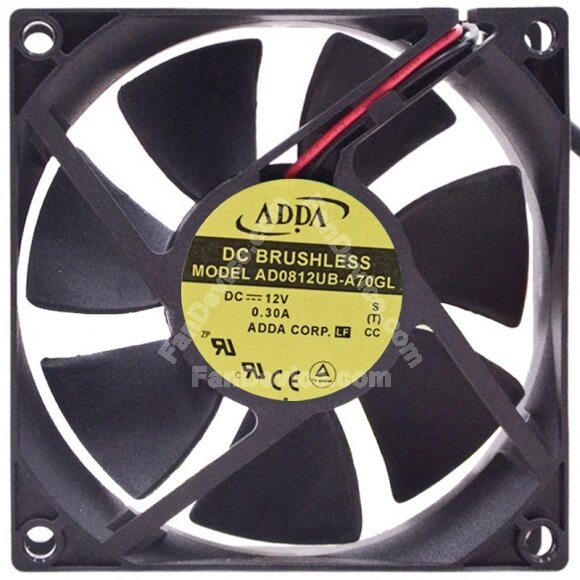 ADDA AD0812UB-A70GL 12V 0.30A 2 / 3 Wires Axial Cooling Fan