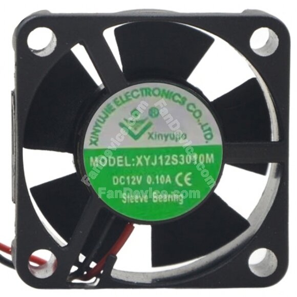 XinYuJie XYJ12S3010M 12V 0.10A 2 Wires Cooling Fan
