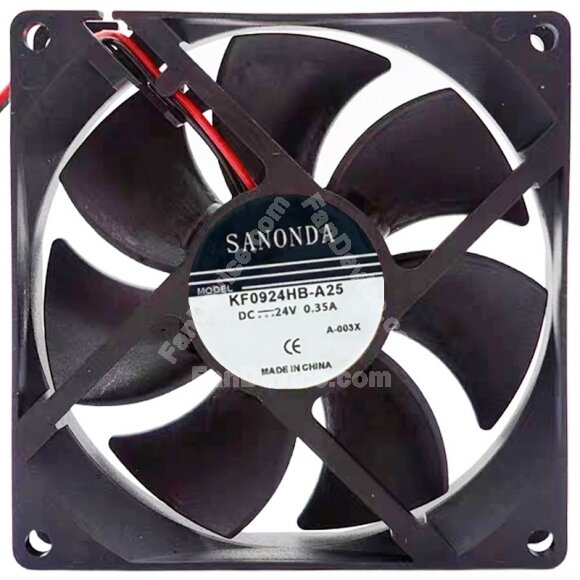 SANONDA KF0924HB-A25 24V 0.35A 2 Wires Axial Cooling Fan