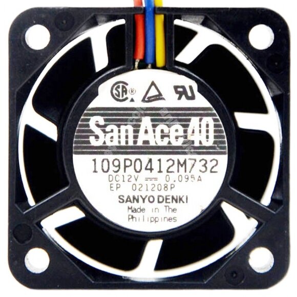 Sanyo 109P0412M732 12V 0.095A 3 Wires Axial Cooling Fan