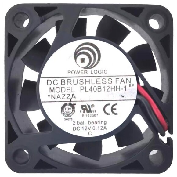 PowerLogic PL40B12HH-1 12V 0.12A 2 Wires Axial Cooling Fan