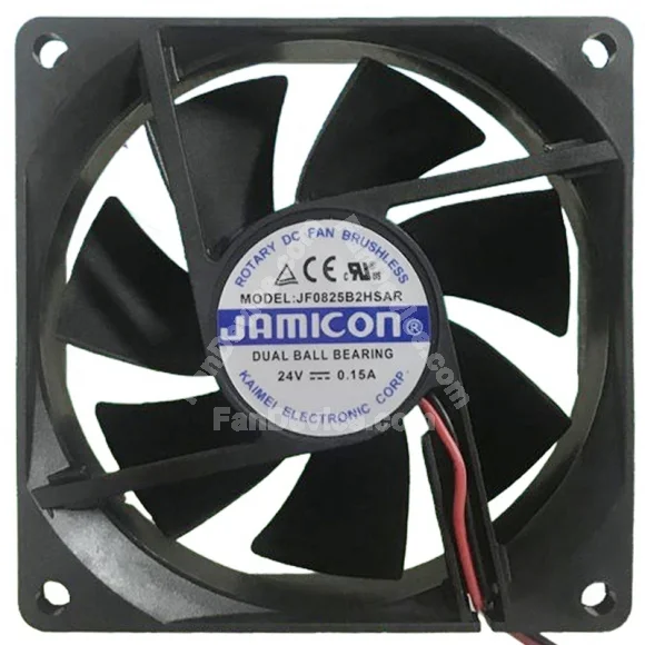 JAMICON JF0825B2HSAR 24V 0.15A 2 Wires Axial Cooling Fan