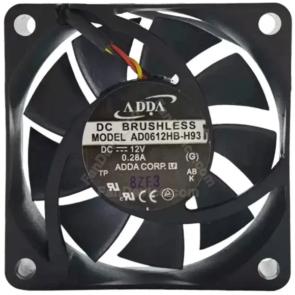 ADDA AD0612HB-H93 12V 0.28A DC Brushless 3 Wires Axial Cooling Fan