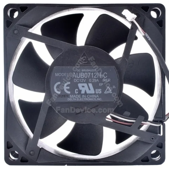 Delta AUB0712H-C 12V 0.29A DC Brushless 3 Wires Axial Cooling Fan