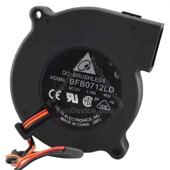 Delta BFB0712LD 12V 0.16A DC Brushless 3 Wires Blower Cooling Fan