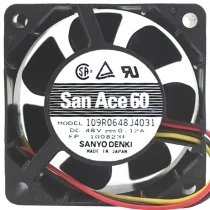 Sanyo 109R0648J4031 DC 48V 0.12A 3 Wires Axial Cooling Fan