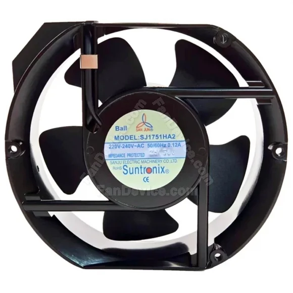 SAN JUN SJ1751HA2 220-240V 0.12A 2 Wires Impedance Protected Cooling Fan