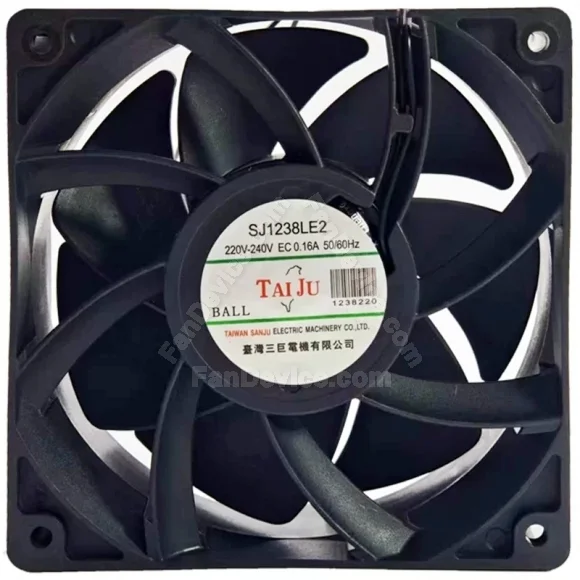 TAIJUN SJ1238LE2 220V-240V 0.16A 2 Wires Ball Bearing Cooling Fan