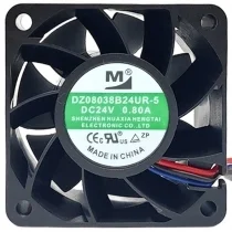 YM DZ08038B24UR-5 DC 24V 0.80A 3 Wires Axial Cooling Fan