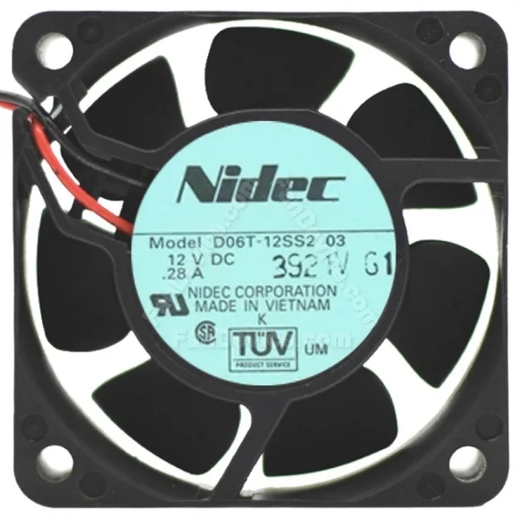 Nidec D06T-12SS2 03 DC 12V 0.28A 2 Wires Axial Cooling Fan