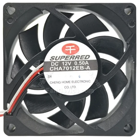 SuperRed CHA7012EB-A DC 12V 0.50A 3 Wires Axial Cooling Fan
