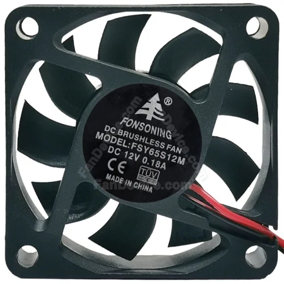 FONSONING FSY65S12M 12V 0.18A DC Brushless 2 Wires Axial Cooling Fan