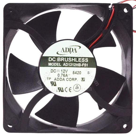 ADDA AD1312HB-F51 12V 0.76A DC Brushless 2 Wires Axial Cooling Fan