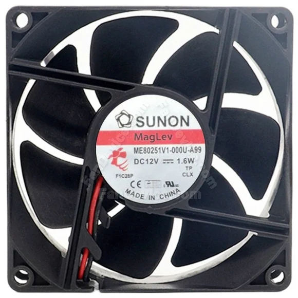 Sunon ME80251V1-000U-A999 12V 1.6W 2 Wires Maglev Cooling Fan