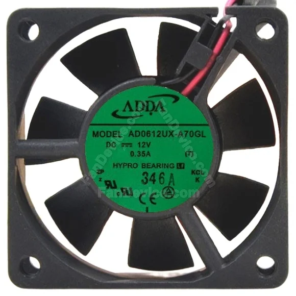 ADDA AD0612UX-A70GL 12V 0.35A 2 Wires HYPRO Bearing Cooling Fan