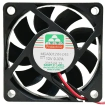 Protechnic MGA6012YR-O15 DC 12V 0.37A 2 Wires Axial Cooling Fan