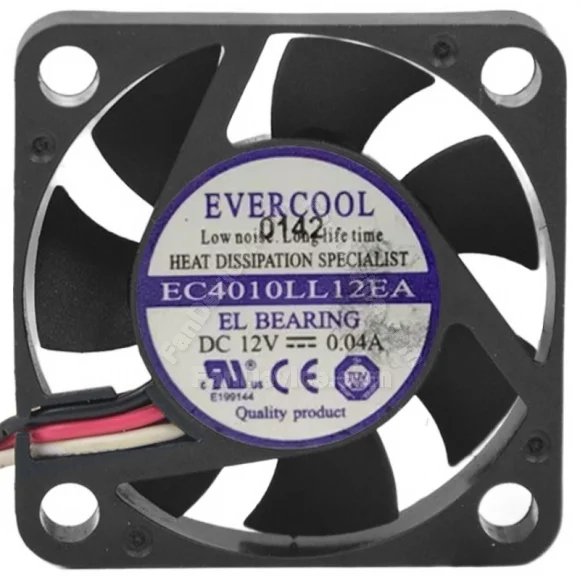 EVERCOOL EC4010LL12EA DC 12V 0.04A 3 Wires Axial Cooling Fan