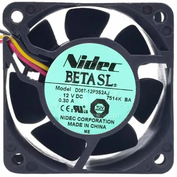 Nidec D06T-12P3S2AJ DC 12V 0.30A 2 / 3 Wires Axial Cooling Fan